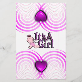 ガールチェック文字付き/ベビーキャンディバーラッパ 便箋