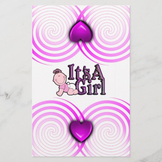 ガールチェック文字付き/ベビーキャンディバーラッパ 便箋 (正面)