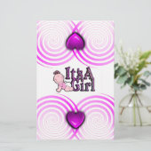 ガールチェック文字付き/ベビーキャンディバーラッパ 便箋 (スタンド正面)