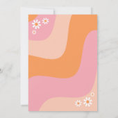 ガールツインレトロGroovy 70sベビーシャワー招待状 招待状 (裏面)