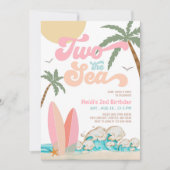 ガールツーザシーサーフィン2nd誕生日ビーチパーティー 招待状 (正面)
