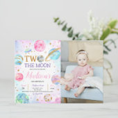 ガールツーザムーン宇宙誕生日写真 招待状 (スタンド正面)