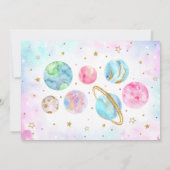 ガールツーザムーン宇宙誕生日写真 招待状 (裏面)