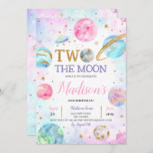 ガールツーザムーン宇宙誕生日 招待状 (正面/裏面)