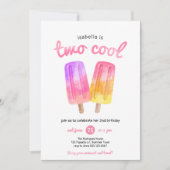 ガールツーポスクールシクルサマーパーティー誕生日 招待状 (正面)