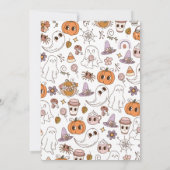 ガールツー不気味レトロハロウィン誕生日 招待状 (裏面)