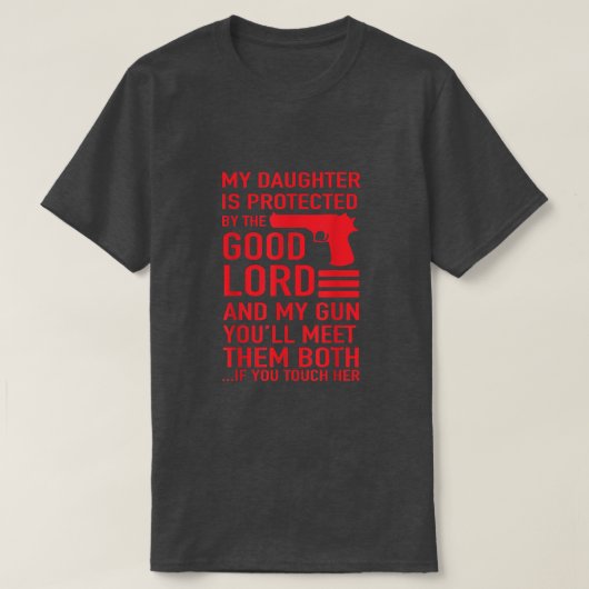 ガールティーのおもしろい保護パパパパ Tシャツ (デザイン正面)