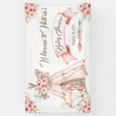 ガールティーピーキツネベビーシャワーバナー 横断幕 (縦)