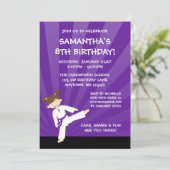ガールテコンドー空手パープルベルト誕生日 招待状 (スタンド正面)