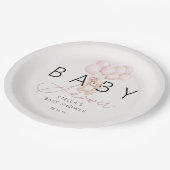 ガールテディベアバルーン赤ちゃんシャワー紙 ペーパープレート (アングル)