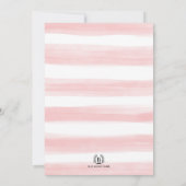 ガールテディベアピンクパープルフローラベビーシャワーインバー 招待状 (裏面)