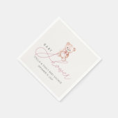 ガールテディベアベビーシャワー紙 スタンダードカクテルナプキン (角)