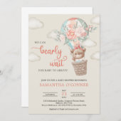 ガールテディベア熱気球フローラリース 招待状 (正面/裏面)