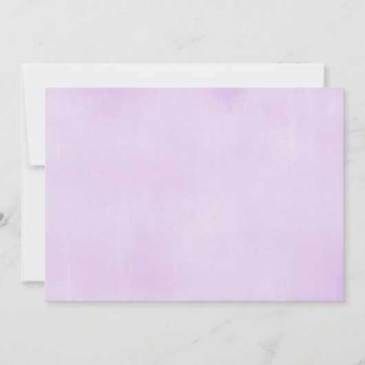 ガールディアパープルフローラの木版木挽き赤ちゃんシャワー 招待状 (裏面)