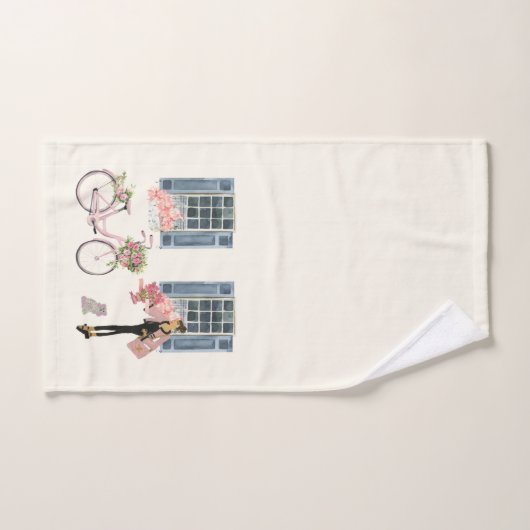 ガールデザイナーバッグ財布犬アートプリント ハンドタオル (ハンドタオル)