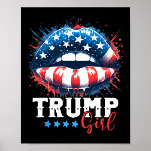 ガールトランプ2024年選挙米国国旗 ポスター
