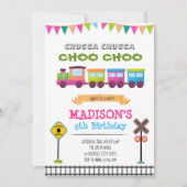 ガールトレインの誕生日パーティーの招待状 招待状 (正面)