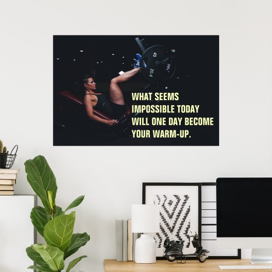 ガールトレーニングやる気を起こさせるジム引用文 ポスター (ホームオフィス)