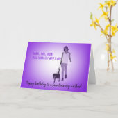 ガールドッグウォーカー誕生日カード カード (黄色い花)