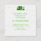 ガールドッグウォーカー/ペットケアシッティングビジネスカード スクエア名刺 (裏面)