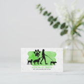 ガールドッグウォーカー/ペットケアシッティングビジネスカード 名刺 (スタンド正面)