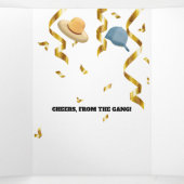 ガールドッグシャンパンおめでとう婚約 三つ折りクリスマスカード (内部中)