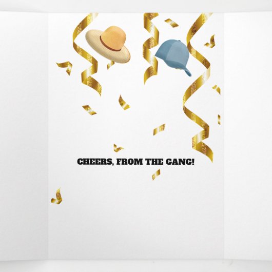 ガールドッグシャンパンおめでとう婚約 三つ折りクリスマスカード (内部中)