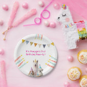 ガールドッグ誕生日ピンクパーティの招待状 ペーパープレート (パーティー)