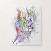 ガールドリームヘアカラフルシュレアルファンタジーアート ジグソーパズル (縦)