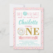 ガールドーナツ1st誕生日パーティー 招待状 (正面)
