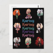 ガールドール不気味ハロウィーンテーマ（名前） ポストカード (正面/裏面)