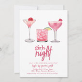 ガールナイトディナー招待状テンプレート 招待状 (正面)
