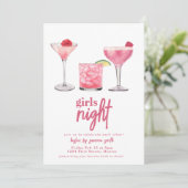 ガールナイトディナー招待状テンプレート 招待状 (スタンド正面)