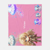 ガールナイト保護ベビードラゴン フリースブランケット (正面)