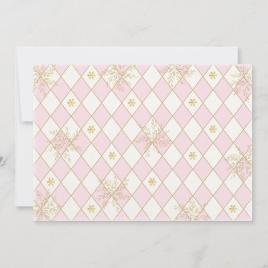 ガールナツクラッカー赤面フローラ冬の誕生日パーティー 招待状 (裏面)