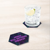 ガールネオンパープルピンクグローパーティー ペーパーコースター (インサイチュ)