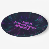 ガールネオンパープルピンク ペーパープレート (アングル)