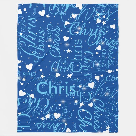 ガールネームガーリースパーソナライズされたカイブルー フリースブランケット (正面)