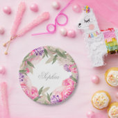 ガールネームバプテスマ《キリスト教》洗礼式や命名式フローラ ペーパープレート (パーティー)