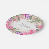 ガールネームバプテスマ《キリスト教》洗礼式や命名式フローラ ペーパープレート (アングル)