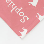 ガールネームピンクパーソナライズされたプリンセスクラウン フリースブランケット (角)