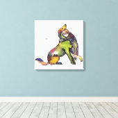 ガールハギングドッグ キャンバスプリント (インサイチュ (ウッドフロア))