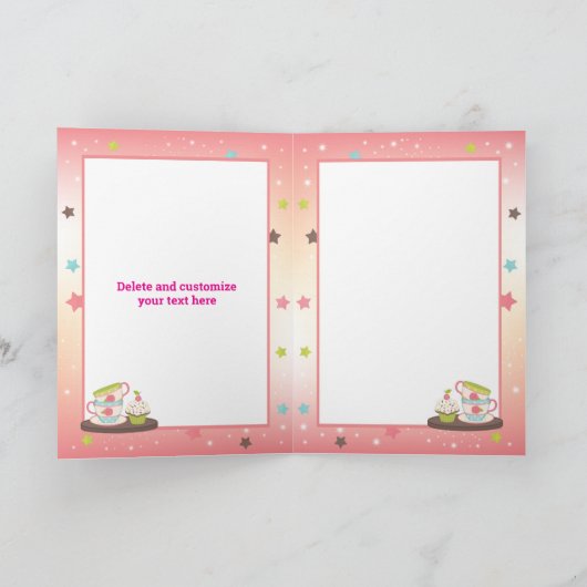 ガールハッピーバースデーカード |任意の年齢を追加  カード (内部)