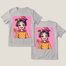 ガールハロウィンかわいらしトライブレンドTシャツ