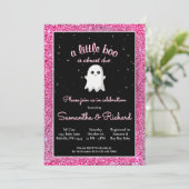 ガールハロウィーンかわいい幽霊小さなブーベビーシャワー 招待状 (スタンド正面)