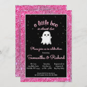 ガールハロウィーンかわいい幽霊小さなブーベビーシャワー 招待状 (正面/裏面)