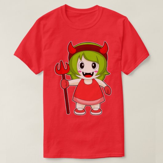 ガールハロウィーンデビルトライデント Tシャツ (デザイン正面)