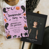 ガールハロウィーン写真誕生日パーティー 招待状