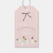 ガールハロウィーン幽霊とブラックボウバースデーパーティー ギフトタグ (正面)