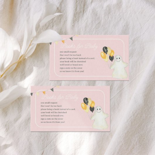 ガールハロウィーン幽霊赤ちゃんシャワー予約リクエスト エンクロージャーカード